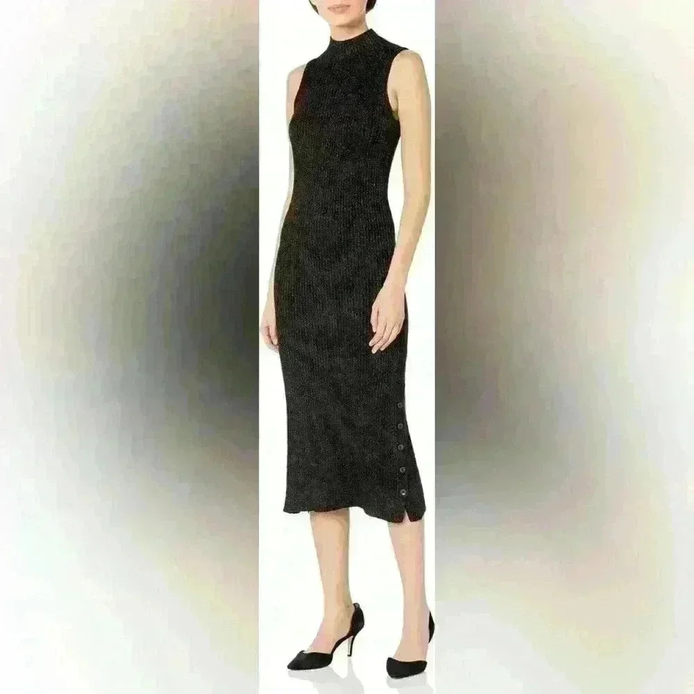 Paige Women's Zariah Above The Ankle Sleevless High Neck Dress Size Small